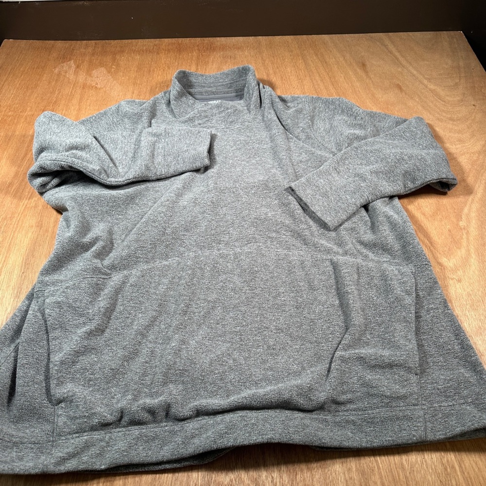 Duluth Trading Co Fleece Pullover Women 3X Gray Cowl Neck Thumbhole Pocket Top